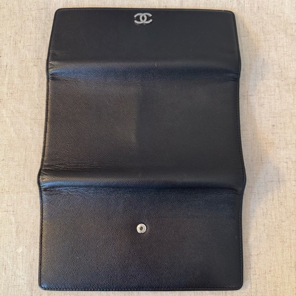 Chanel Sevruga Brilliant CC Black Leather Trifold Wallet - Picture 6 of 16